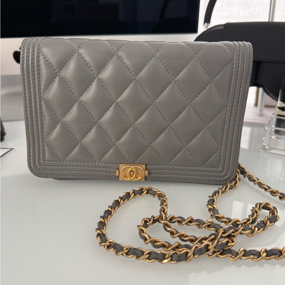 Chanel Boy Quilted Wallet on Chain